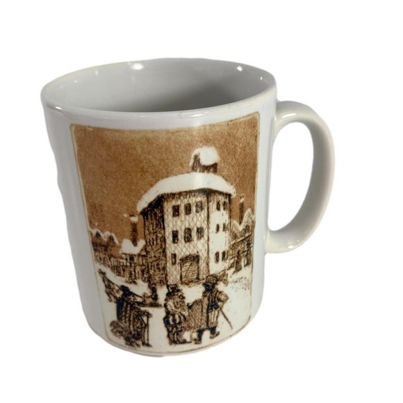 Tams Made in England Shakespears Globe Souvenir Mug 10 oz Coffee Tea White Brown - Picture 1 of 8